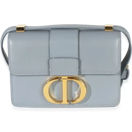 Blue Smooth Box Calfskin Micro 30 Montaigne Flap Bag