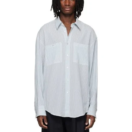 WOOYOUNGMI Stripe Back Logo Shirt
