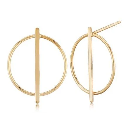 14ky Circle W/Bar Earrings