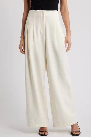 WAYF Women's Mischa Clean Waist Pleated Wide-Leg Pants