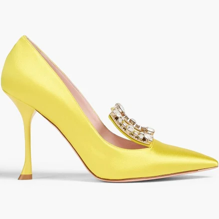 Roger Vivier Satin Bouquet Strass Pumps