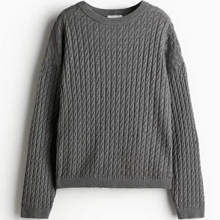 H&M Ladies Cable-Knit Cashmere-Blend Sweater