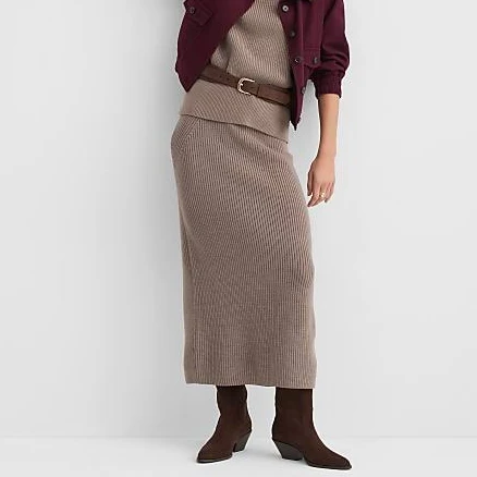 Loft Women's Petite Ribbed Midi Sweater Skirt