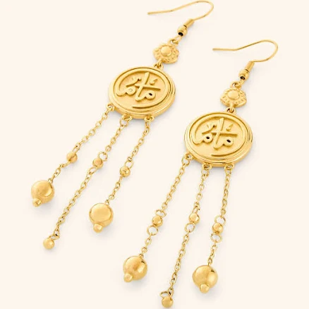 Nominal 18K Gold Plated Coin Mama Earrings