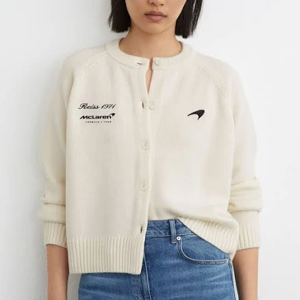 Reiss Women's Louise Cropped Merino Wool Cardigan