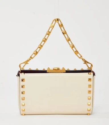 Valentino GARAVANI Leather Crossbody Clutch with Antique Brass Stud