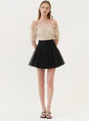Etoile Banding Sha Mini Skirt (Black) - GRACE U