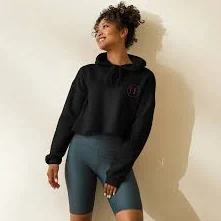 Embroidered Logo | Crop Hoodie — Downs Fitness