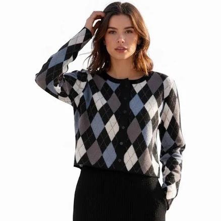 Point Classic Jacquard Argyle Cardigan