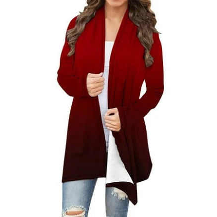 Women's Asymmetrical Hem Wrap Cardigan