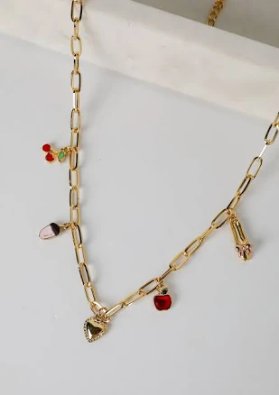 Trendy Gold Charm Necklace