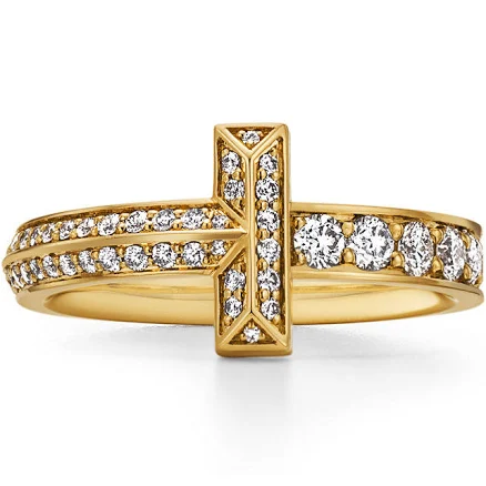 Tiffany T T1 Narrow Ring Gold with Diamonds