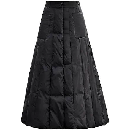 Lady Outdoor Thick Puffer Long Skirt A-line Quilted Padded Keep Warm
