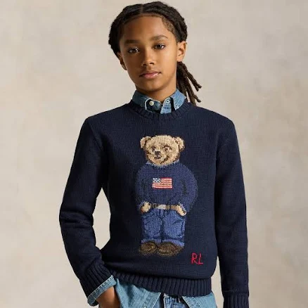 Ralph Lauren Boy's Polo Bear Cotton Sweater