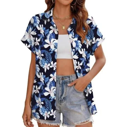 Fantaslook Women's Casual Hawaiian Button Down Shirt