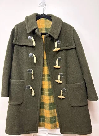 Italian Wool Plaid Duffle Coat