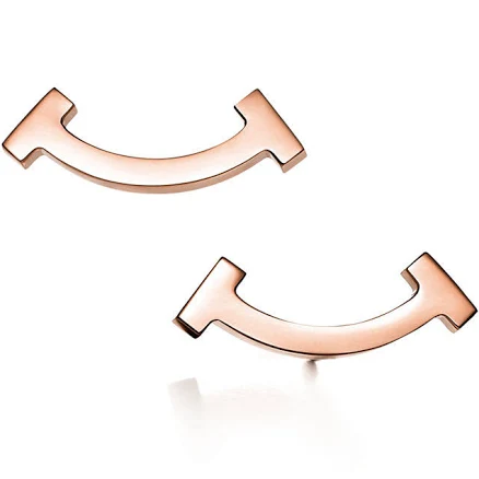Tiffany T Smile Mini Earrings in White Gold