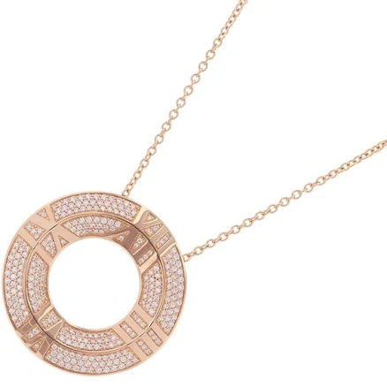 Atlas :X Closed Circle Pendant in Rose Gold with Pavé Diamonds