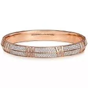 Tiffany X Closed Wide Hinged Diamond Bangle NEW