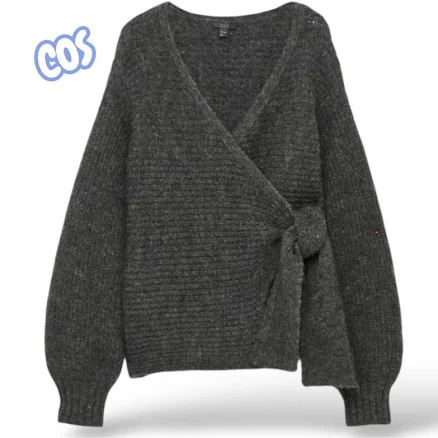 COS Textured Alpaca-blend Wrap Cardigan - Black - Cardigans