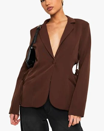 Boohoo Women's Cut Out Tailored Blazer