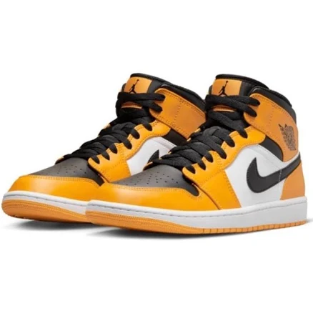 Air Jordan 1 Mid Nike Shoes In TAXI/BLACK Combo - New Men | Color: Black | Size: 8