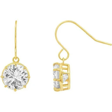 Primrose Women's Sterling Silver Cubic Zirconia Drop Earrings
