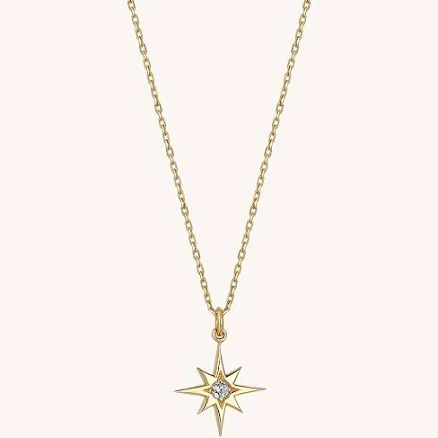14k Gold Celestial North Star Pendant Necklace
