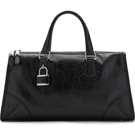 MANGO Women's Faux Leather Rectangular Handle Handbag
