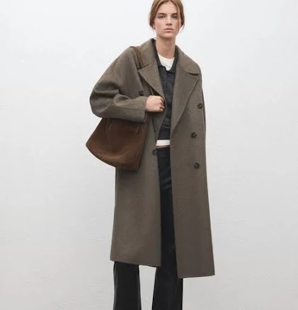 MANGO Women's Picarol Double Breasted Wool Coat