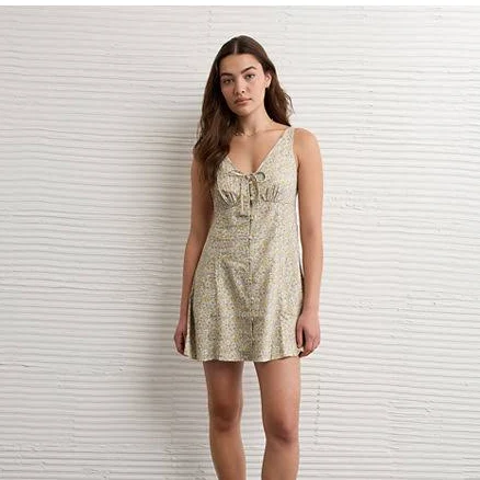 AE Babydoll Button-Up Mini Dress