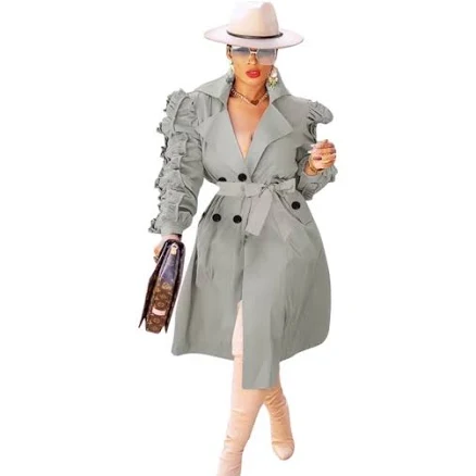 Atelier Ayo Khalani Ruffle Trench Coat