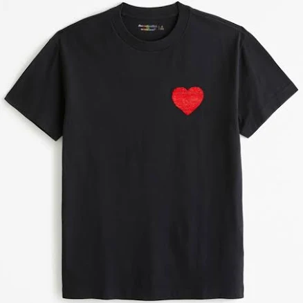 Abercrombie & Fitch Men's Glitter Heart Tee