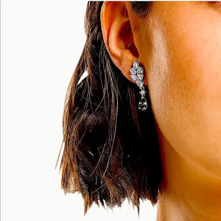 Swarovski Tennis Deluxe Cluster Drop Earrings