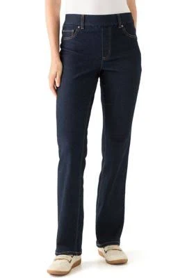 Kim Rogers Women's Pull-On Bootcut Denim Pants