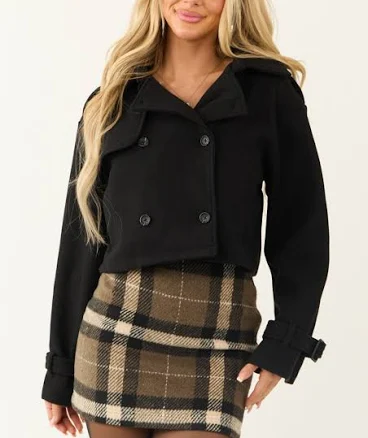 Double Breasted Cropped Coat