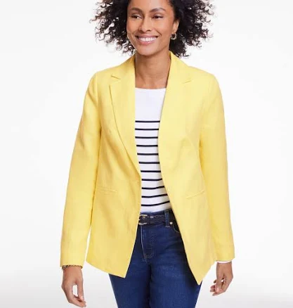 Women's Talbots Classic Linen Single Button Blazer