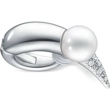 Tasaki 18kt White Gold Danger Horn Pearl and Diamond Ear Cuff