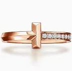 Tiffany T T1 narrow diamond ring in 18k rose gold, 2.5 mm wide