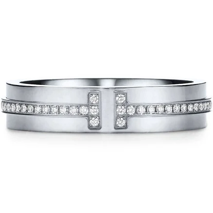 Tiffany T Narrow Diamond Ring Gold with Diamonds