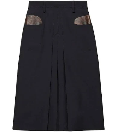 Prada Kid Mohair Midi Skirt - BLUE - 38 (2)
