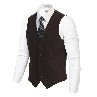 Gioberti Men's Slim Fit Herringbone Tweed Suit Vest