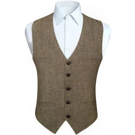 Herringbone Tweed Wool Vest