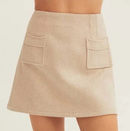 CRESCENT Women's Wool Blend Mini Skirt