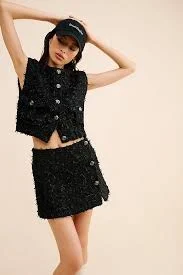 ASTR the Label Pedrine Wool Blend Mini Skirt