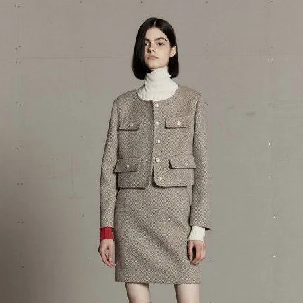 Musee LOREN Wool Tweed Crop Jacket