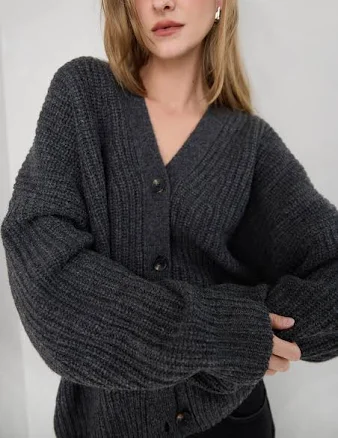 OAK + FORT Oversized Slouchy Wool Cardigan