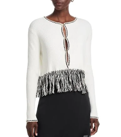 Toccin Women's Monroe Long Sleeve Fringe Cardigan