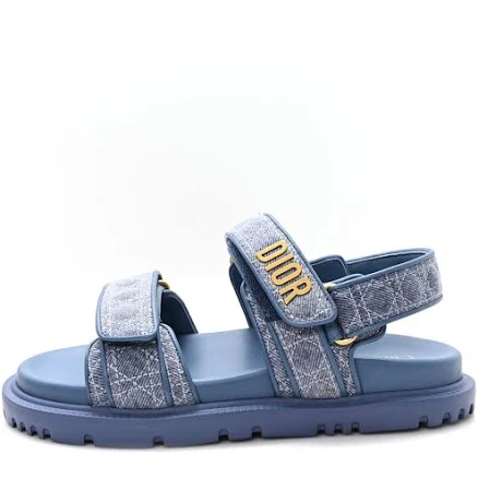 DIOR Women's Dioract Sandal in Cannage Denim