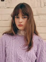 Pompom Cable Knit Lavender